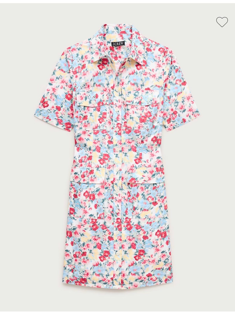 J. Crew Floral Button-Front Utility Shirt-dress
